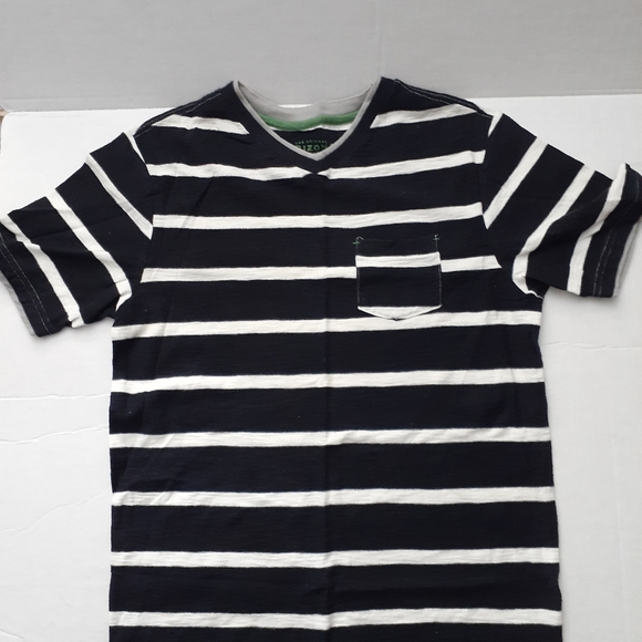 Arizona Jean Company Other - Boys youth sz Lg black white gray striped shirt pocket top